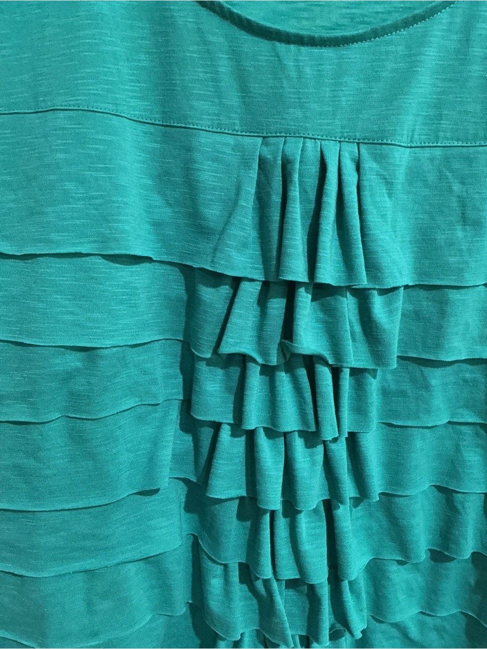 Rafaella Teal Ruffled Sleeveless Camisole DP - Picture 2 of 5